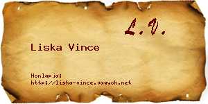 Liska Vince névjegykártya